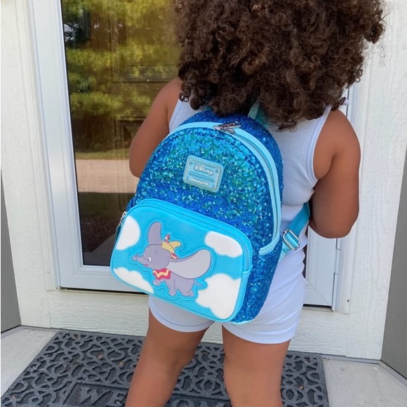 NWT! Disney Loungefly Dumbo Sequin Mini Backpack - Picture 2 of 15